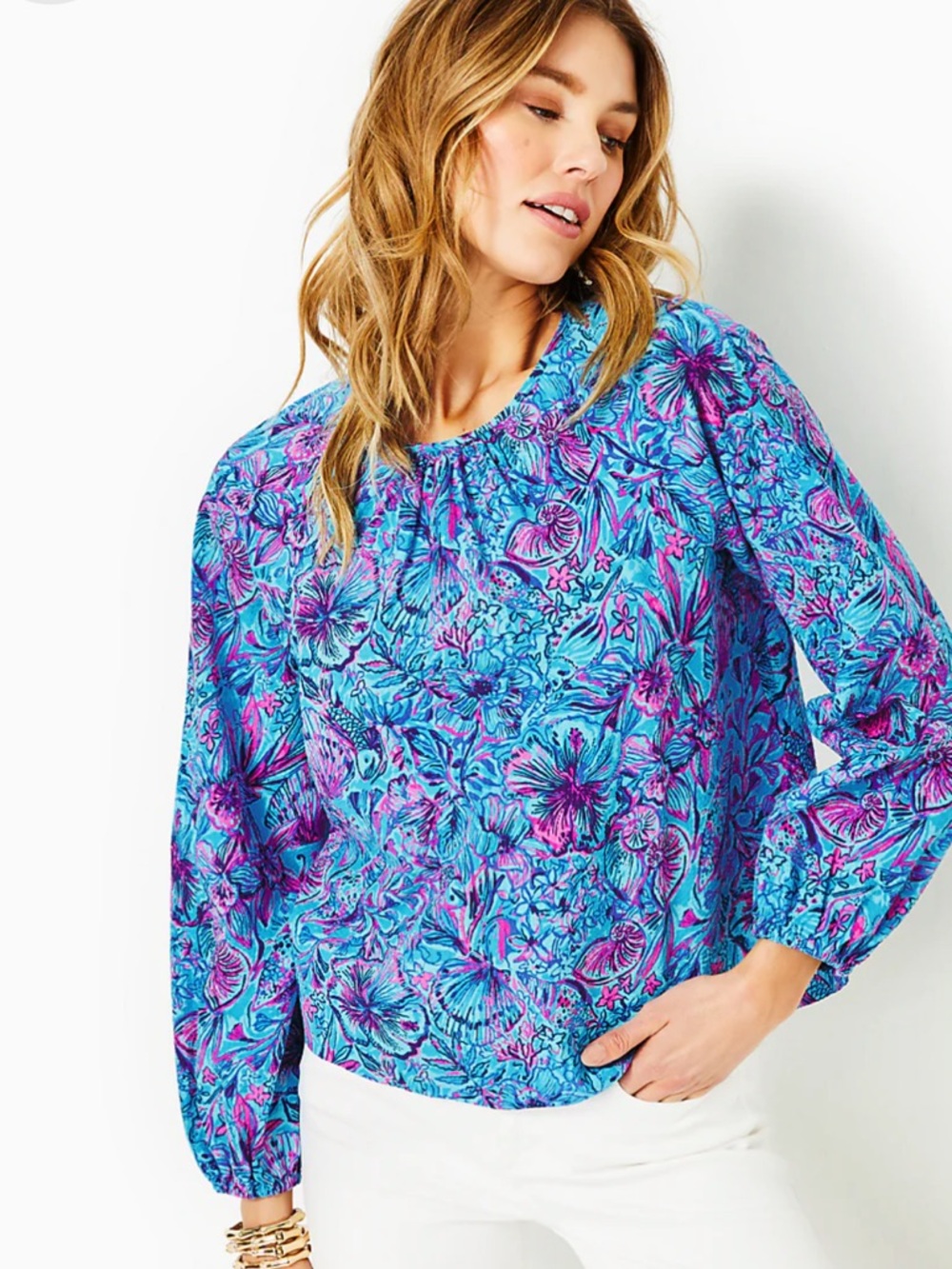 Lilly Pulitzer Rilynn Long Sleeve Cotton Top